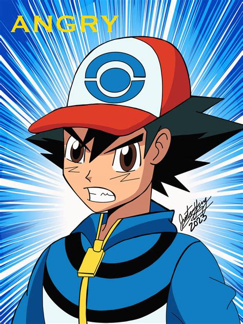 Pokemon Expression Ash Ketchum Angry by Yingcartoonman on DeviantArt