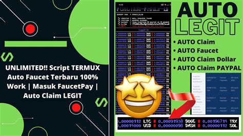 Unlimited Script Termux Auto Faucet Terbaru Work Masuk