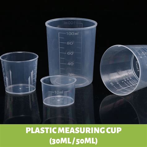 Clear Plastic Graduated Measuring Cup 30ml 50ml For Baking