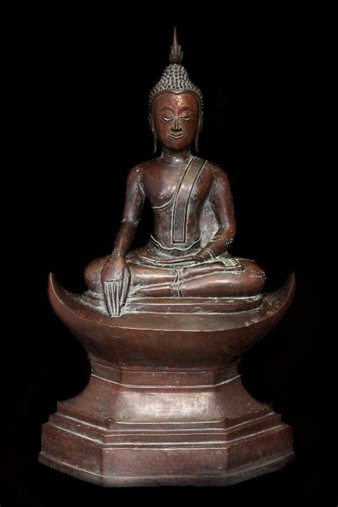 Extremely Rare Early 18c Bronze Laos Buddha พระพุทธเจ้า ศาสนาพุทธ