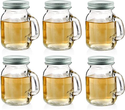 Mini 4oz Jar Mug Shot Glass Mason Jar With Handle And Lid High