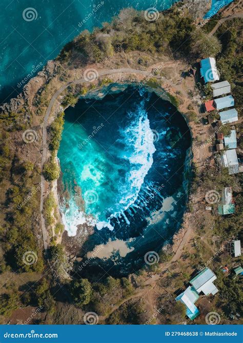 Aerial Drone View Of The Broken Beach Nusa Penida Bali View From