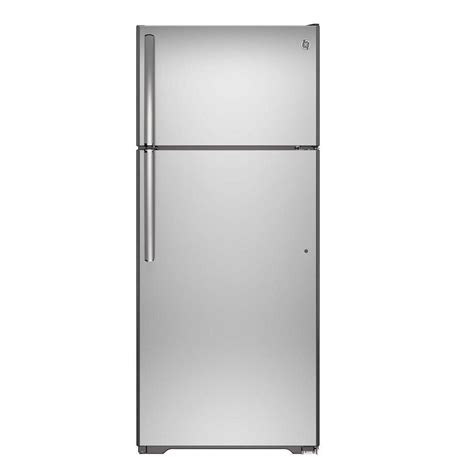 GE 17 5 Cu Ft Top Freezer Refrigerator In Stainless Steel GTE18GSHSS