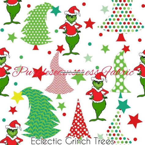 Eclectic Grinch Trees Purpleseamstress Fabric