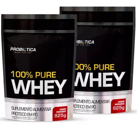 2 X 100 Pure Whey Protein 825g Refil Probiótica Frete grátis