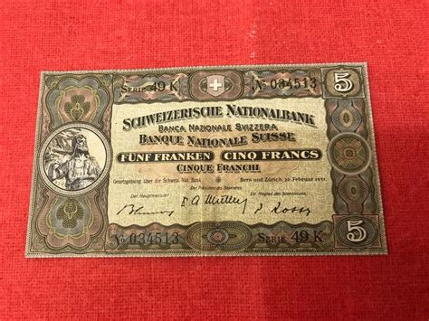 5 Franken Note 1951 Wenig Gebraucht TOP Kaufen Auf Ricardo