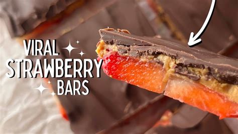 Viral Chocolate Peanut Butter Strawberry Bars Recipe Tiktok