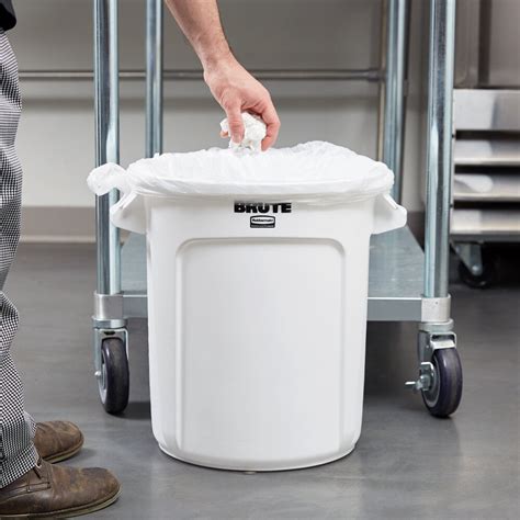 Rubbermaid Fg261000wht Brute White 10 Gallon Trash Can