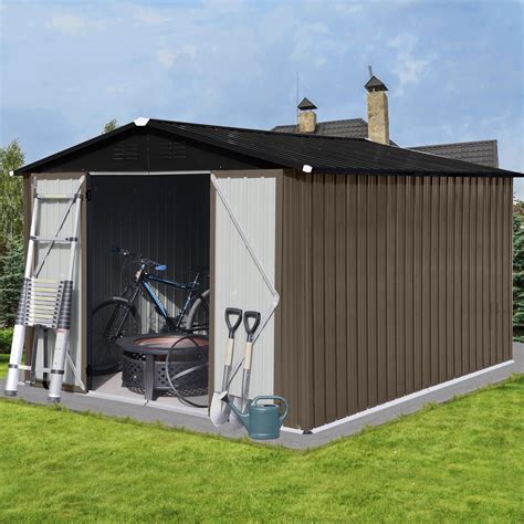 Metal Outdoor Storage Shed 10ft X 8 Ft Large Sheds And Outdoor Storage