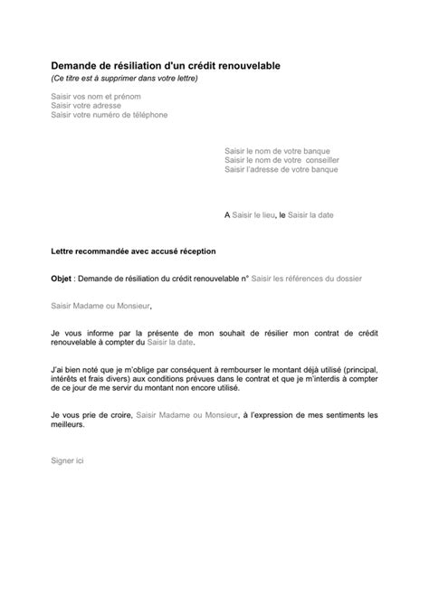 Lettre De R Siliation Du Contrat T L Chargement Gratuit Documents Pdf