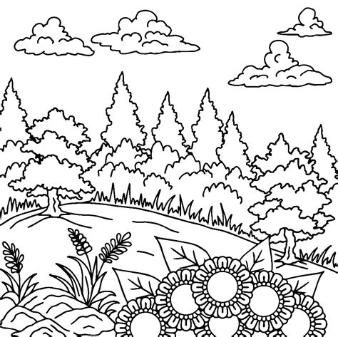 Nature Printable Coloring Page Free Printable Coloring Pages