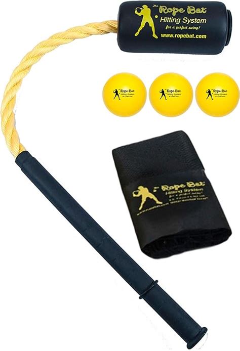 Rope Bat - Ultimate Rope Bat Swing Trainer w/ 3 Soft Training Balls ...