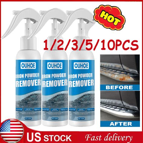 OUHOE Iron Powder Remover Car Rust Removal Spray RustOut Instant