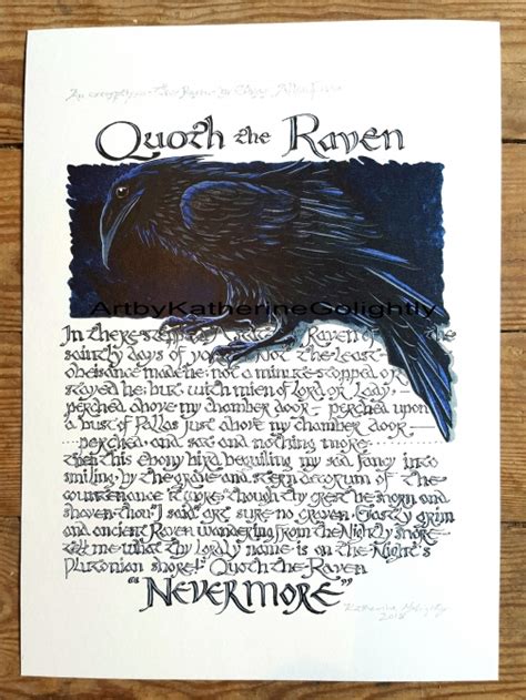 Quoth the Raven Nevermore Print by ArtbyKatherineGolightly, Prints