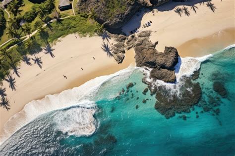 AI generated Aerial view of a beautiful beach in Maui, Hawaii, Hawaii ...