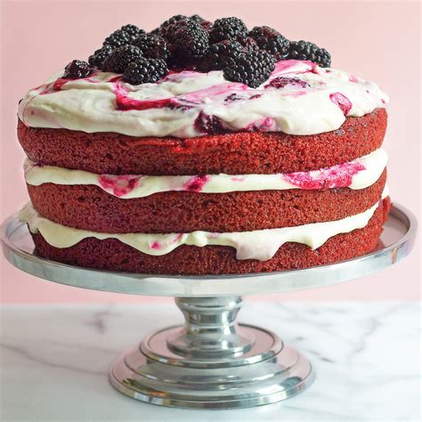 Red Velvet Cake With BlackberryCream Cheese Whipped Frosting Recipe