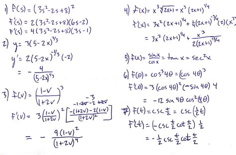 Chain Rule Practice Worksheet