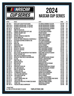 Printable Nascar Schedule