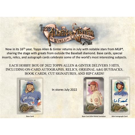 Topps Allen Ginter Baseball Hobby Box Steel City Collectibles