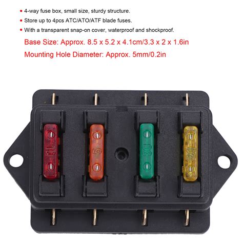 Way Blade Fuse Holder Box Waterproof With Pcs Fuse For V V Auto