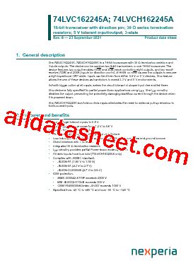 74LVCH162245ADGG Datasheet PDF Nexperia B V All Rights Reserved