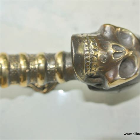 Medium Skull Handle Door Pull Spine Solid Brass Bronze Style 280mm