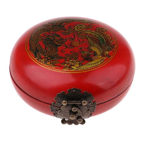 Vintage Feng Shui Luo Pan Chinese Compass With Wooden Case Round Asian