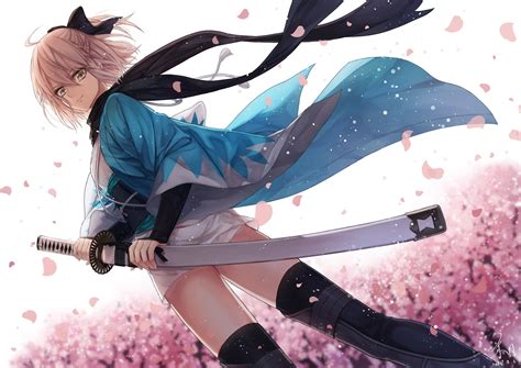 Wallpaper Anime Sword Japanese Kimono Fate Grand Order Sakura