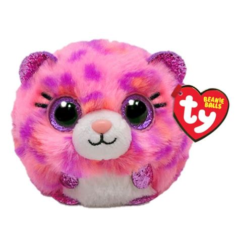 Ty Beanie Balls 4 Topaz Pink Leopard Plush Toy ICuracao