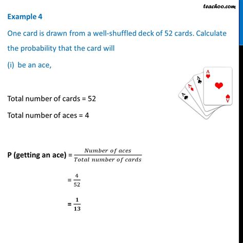 Example One Card Is Drawn From A Well Shuffled Deck Examples