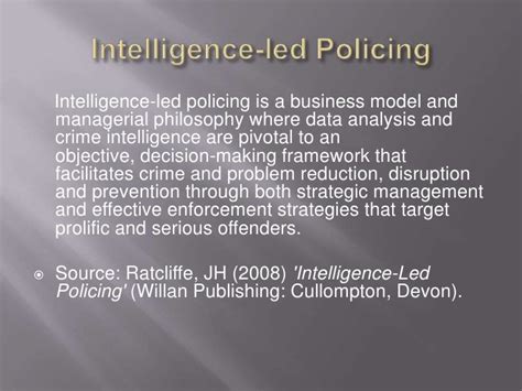 Intelligence Led Policing For Police Decision Makers