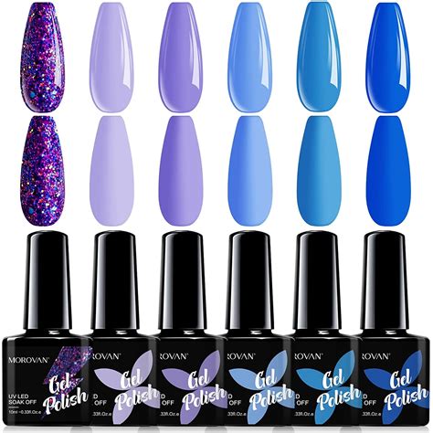 Morovan Gel Nail Polish Kit Colors Gel Nail Polish Kit Purple Blue