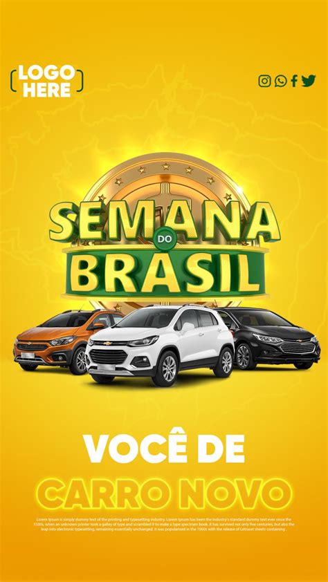 Post Story Semana Do Brasil Você De Carro Novo Social Media Psd