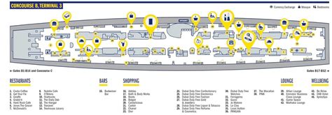 DXB Terminal 3 Map - Concourse A, B & C | Ahlan Lounge