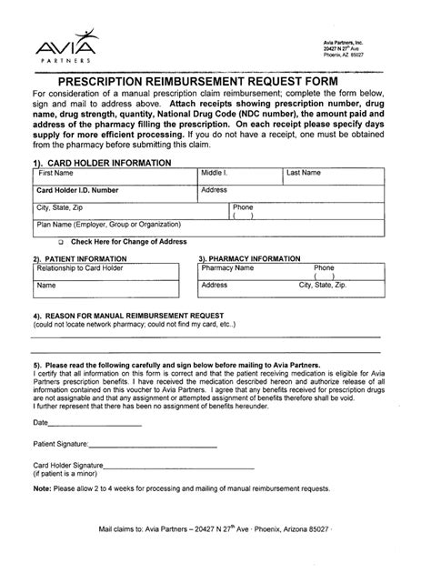 Fillable Online PRESCRIPTION REIMBURSEMENT REQUEST FORM JAS Fax Email