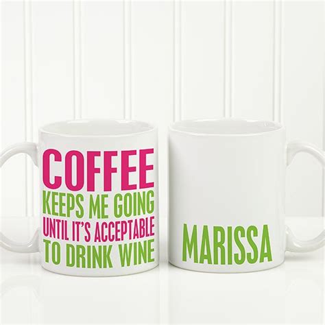 Personalized Funny Coffee Mug Shhh Theres Wine In Here