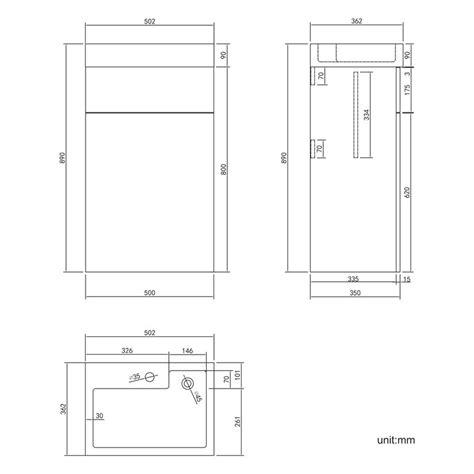 Ohio Gloss White In Combined Wash Basin Back To Wall Unit