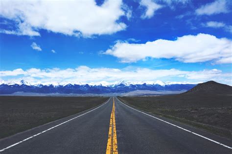 Free Images Highway Sky Asphalt Blue Natural Landscape Horizon