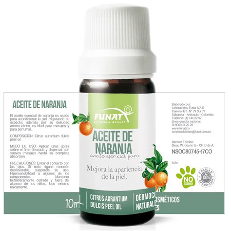 Aceite Esencial De Naranja 10 Ml Funat Aromacare Colombia