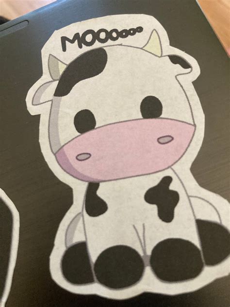 Cute Cow Sticker Etsy