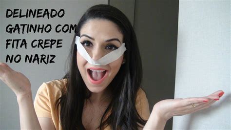 Delineado Gatinho Fita Crepe No Nariz Youtube