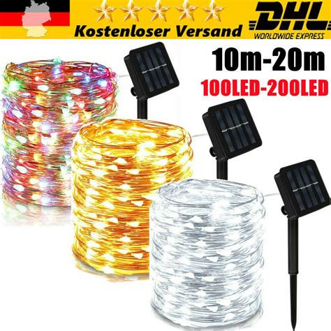 Led Solar Lichterkette Lichtschlauch Beleuchtung Garten Party