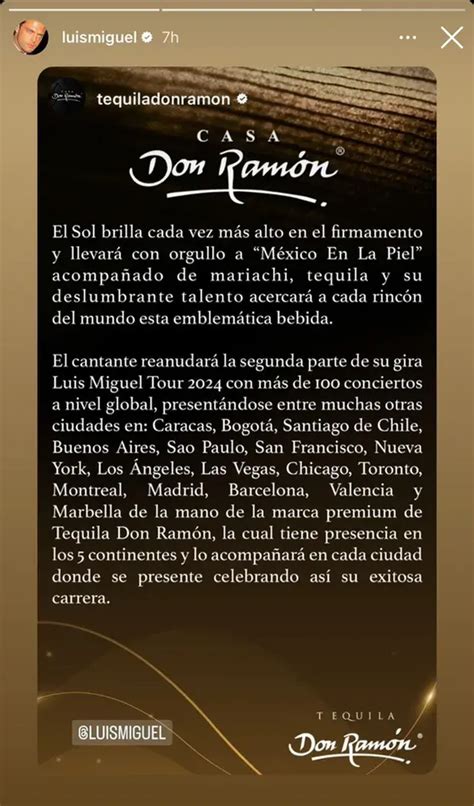 Luis Miguel Es El Nuevo Due O De Tequila Don Ram N Noticias Diario