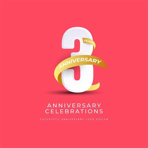 Premium Vector 3 Years Anniversary Celebrations Logo Concept