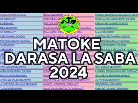 MATOKEO YA DARASA LA SABA 2024 NECTA RESULTS 2024 YANATOKA LEO YouTube