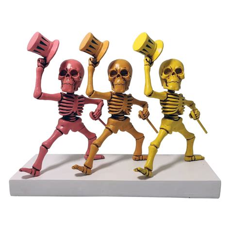 Grateful Dead Dancing Skeletons Bobblehead Set Pink Orange Etsy