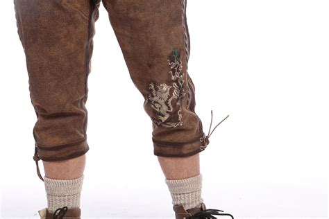 Deep Nut Brown Knee Length Barvarian Lederhosen Lederhosen Store