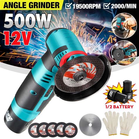 Blmiatko 500w 12v Brushless Angle Grinder Mini Cordless Angle Grinder