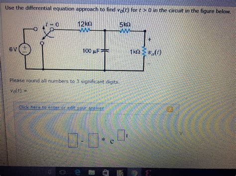 Solved Use The Differential Equation Approach To Find V 0 T Chegg