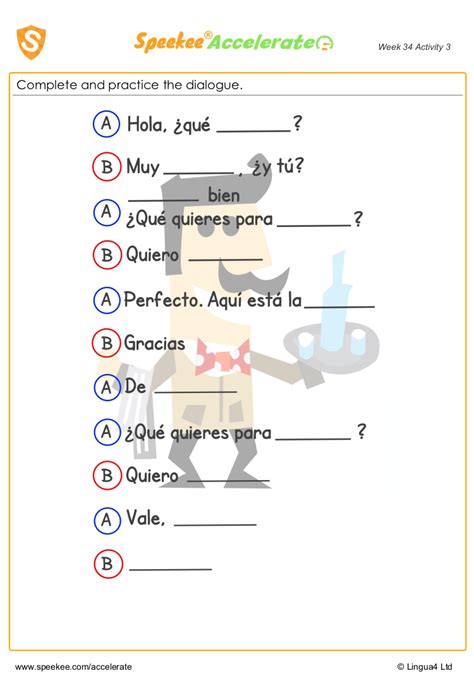 Spanish Dialogue Practice Worksheets Armes